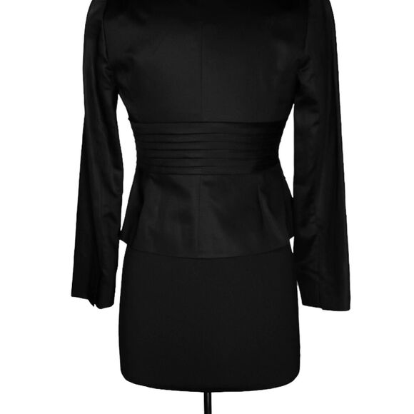 Ann Taylor Women's Blazer Black Linen Blend Snap Button Lined Suit Jacket 2P NWT - Picture 8 of 8